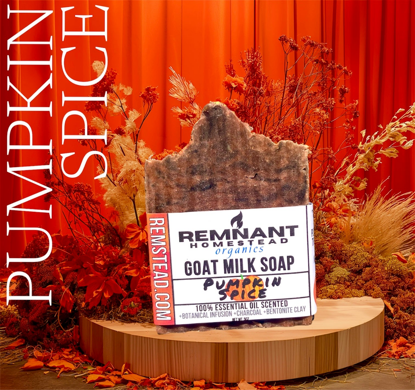 Pumpkin Spice Tallow & Goat Milk Soap Bar | Botanical Infused