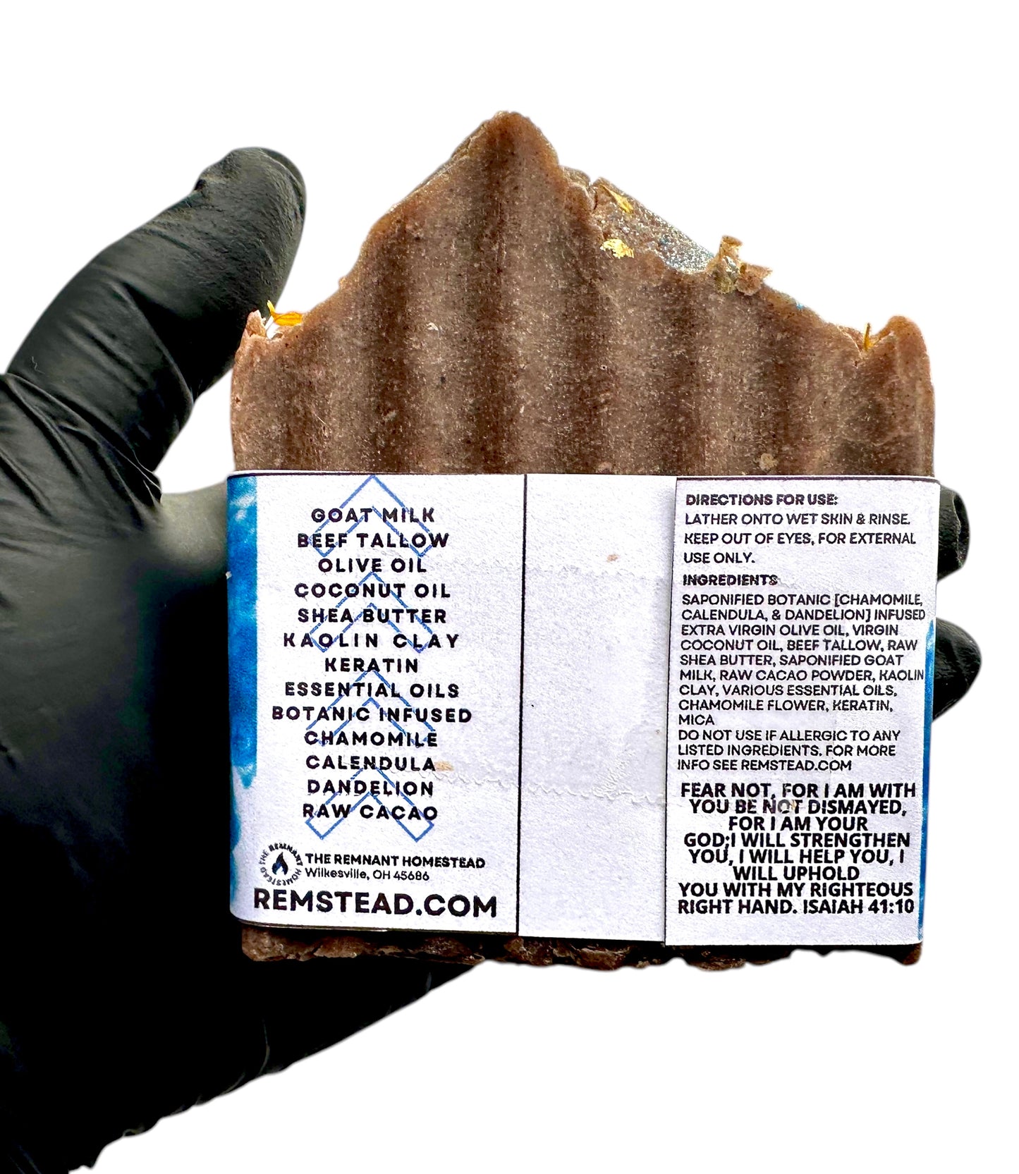 Vanilla Bourbon Spice Tallow & Goat Milk Soap Bar (EO) Botanical Infused