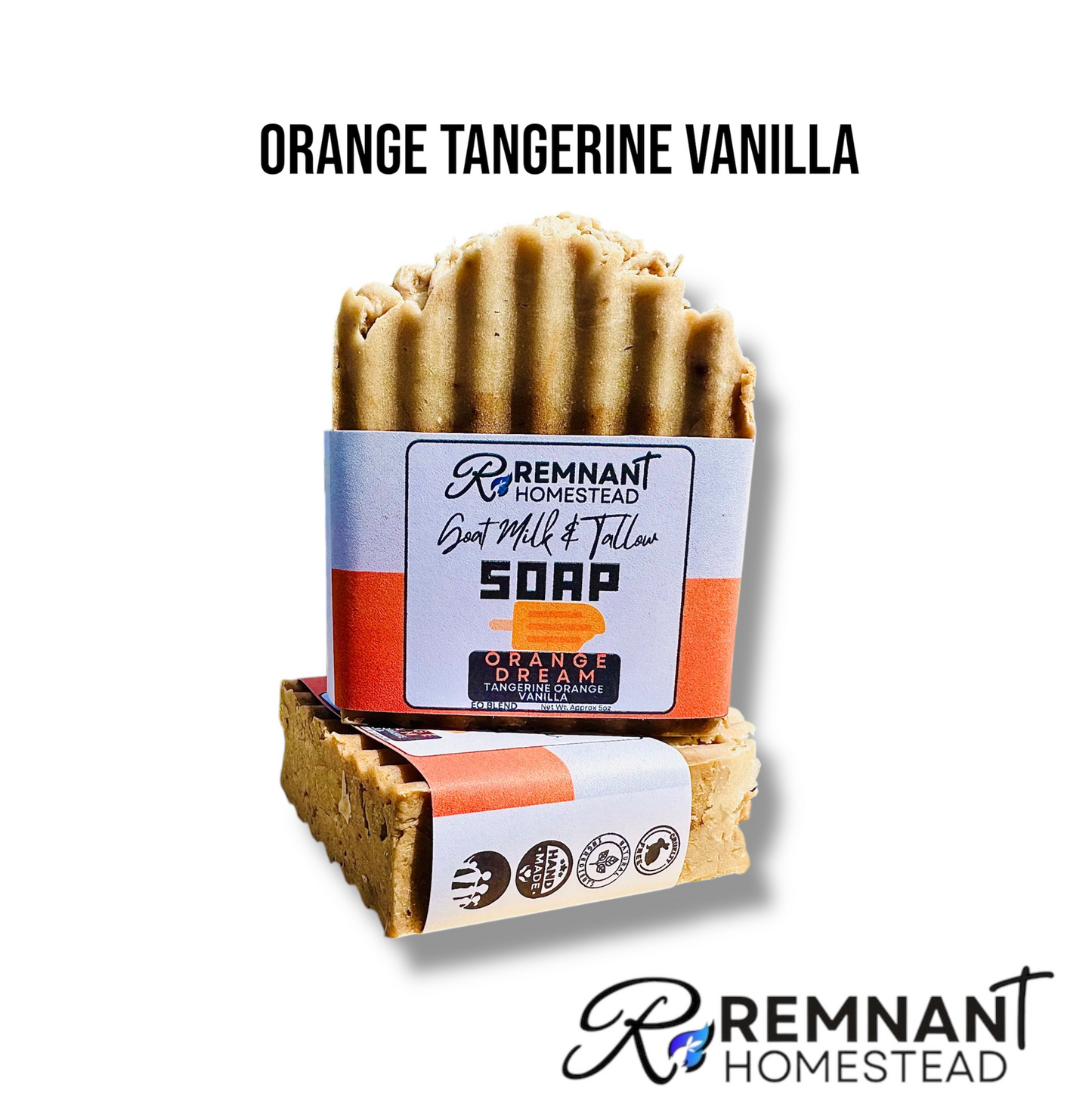 Orange Cream Tallow & Goat Milk Soap Bars (EO) | Botanical Infused
