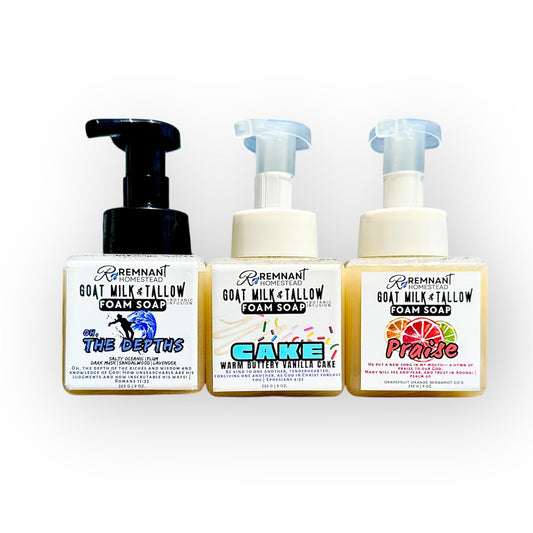 Foam Soap | FRUITY SCENTS | (For Hands & Body) Botanical Infused | Tallow & Goat Milk | Archetype Blend (Copy)