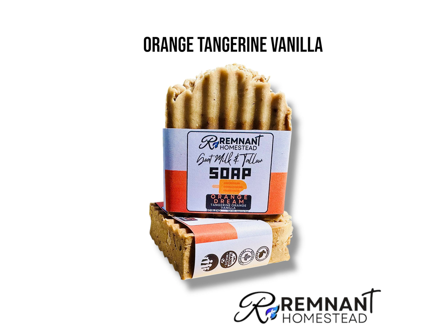 Orange Cream Tallow & Goat Milk Soap Bars (EO) | Botanical Infused