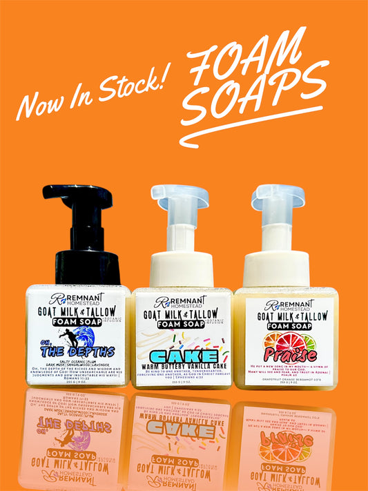 Foam Soap | *ALL SCENTS* | (For Hands & Body) Botanical Infused | Tallow & Goat Milk