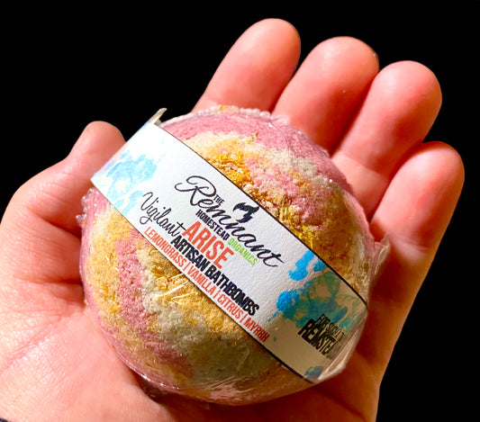 "ARISE" Botanical Bathbomb (VIGILANT Type) | Citrus Vanilla Lemongrass | Fruity | Essential Oils | Botanic Infused | Detox Soak