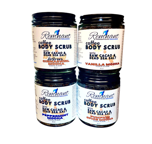 Mocha Coffee Body Scrubs | Raw Cacao | Organic Coffee | Epsom & Dead Sea Salt
