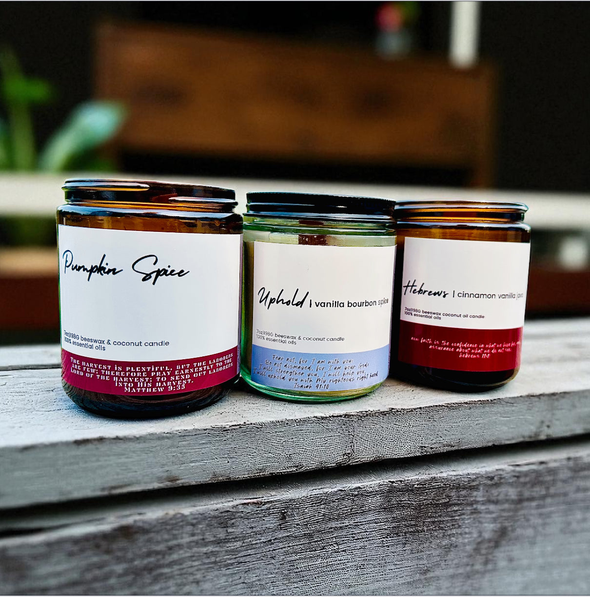 Full Size Beeswax & Coconut Wood Wick Organic Candles -ALL SCENTS- Cherry Wood Wick (EO Blends & Archetype)