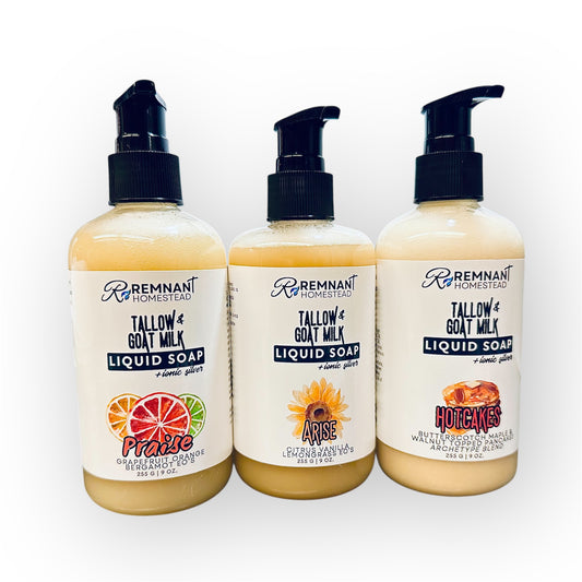 Liquid Goat Milk Soap | Botanic Infused Tallow & Colloidal Silver | ALL ARCHETYPE SCENTS | All Purpose Body/Hair/Cleaning/+More