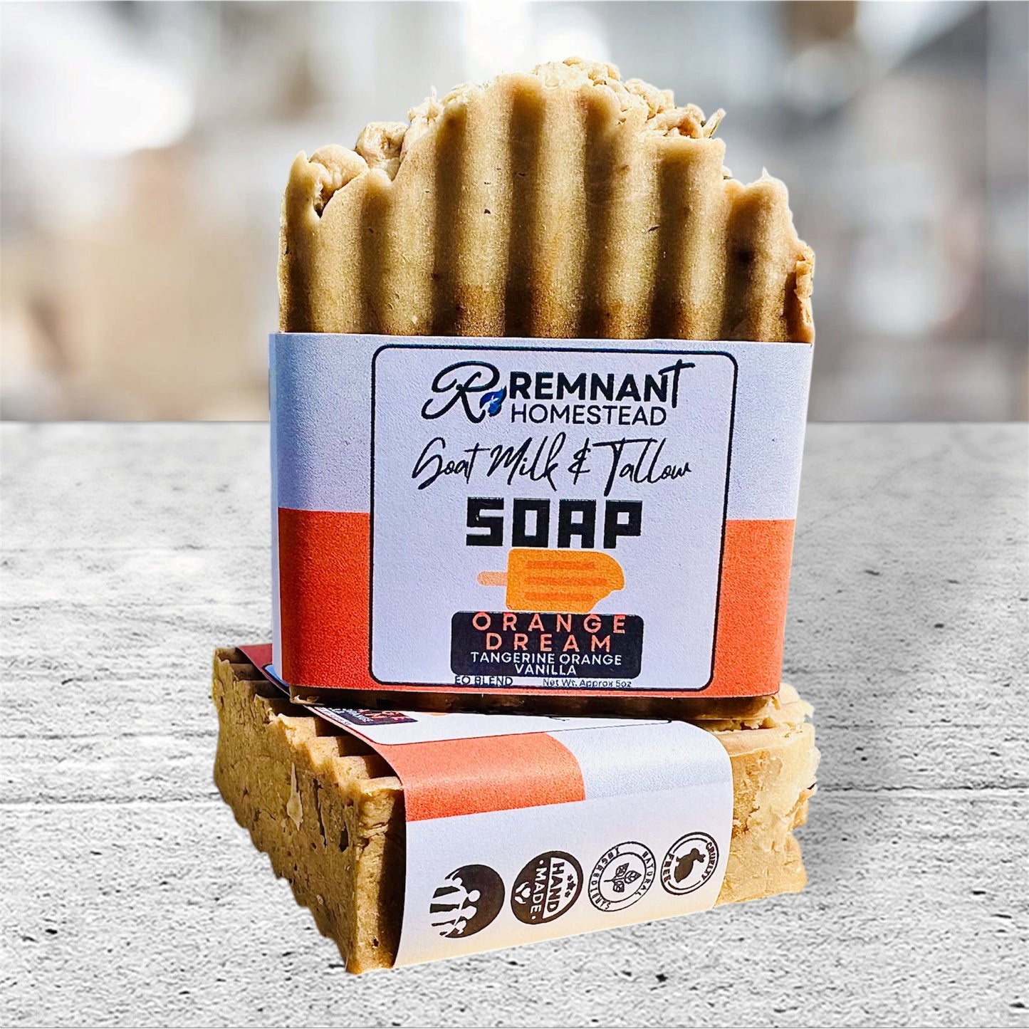 Orange Cream Tallow & Goat Milk Soap Bars (EO) | Botanical Infused