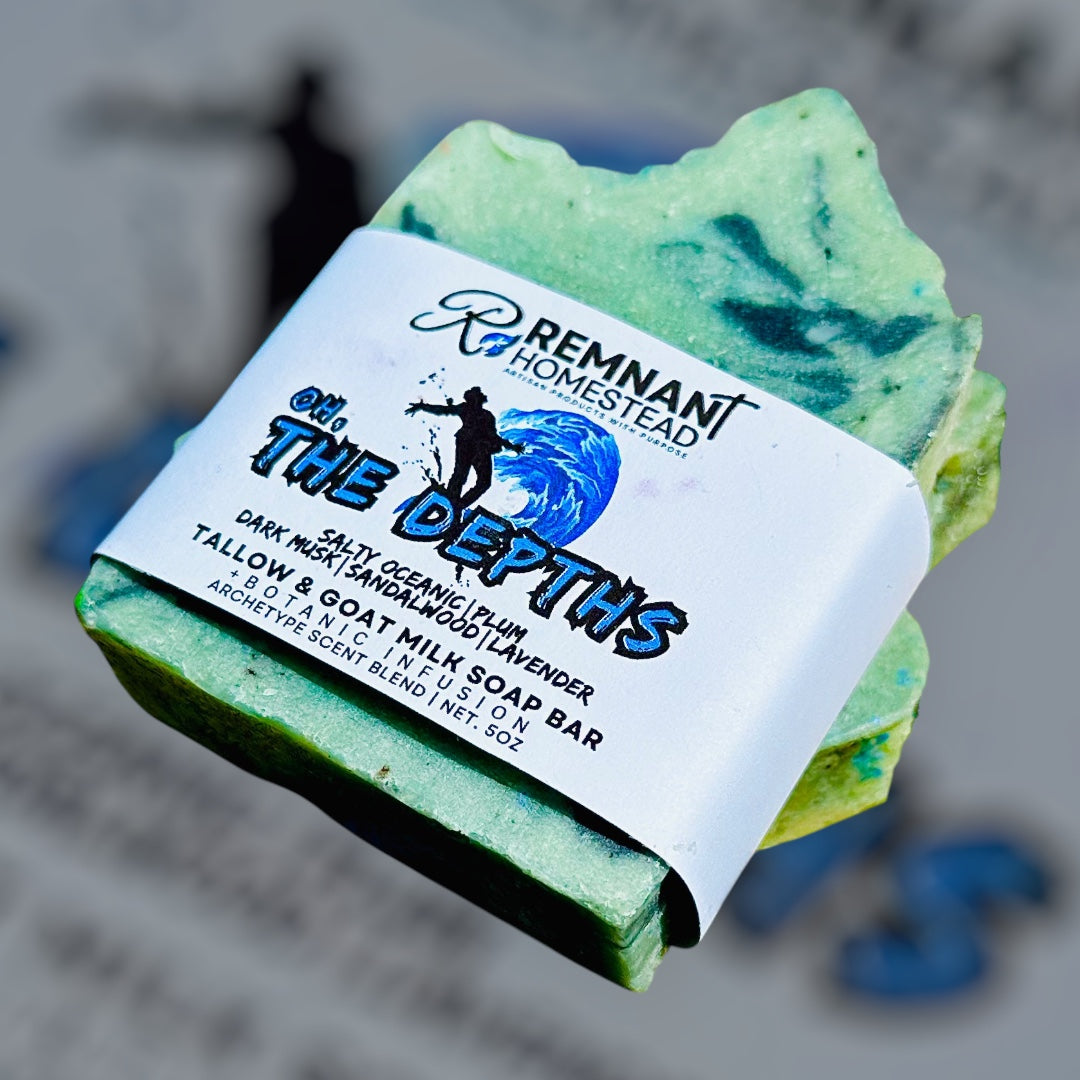 The Depths | Tallow & Goat Milk Soap Bar | [Archetype Blend] Salty Oceanic Plum Dark Musk