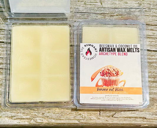 Beeswax Candle Melt - BANANA NUT MUFFIN - [Archetype Blend]