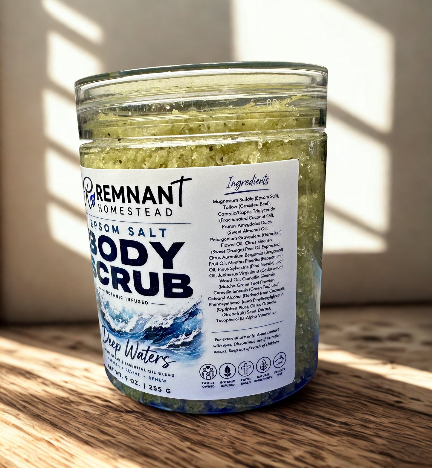 BODY SCRUB | EPSOM SALT | BEEF TALLOW & GREEN TEA