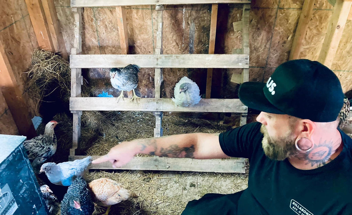 A real photograph of the homestead or making products by hand
