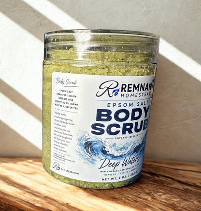 BODY SCRUB | EPSOM SALT | BEEF TALLOW & GREEN TEA