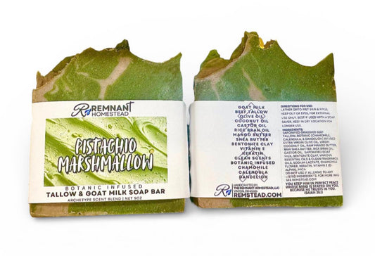 Pistachio Marshmallow | Tallow & Goat Milk Soap Bar | Unisex | Archetype Scent Blend