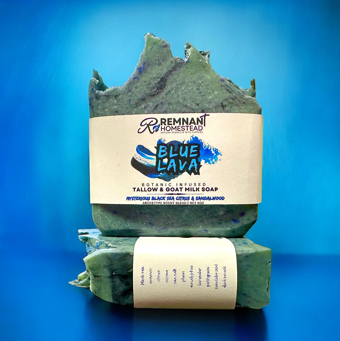 BLUE LAVA | Tallow & Goat Milk Soap Bar | [Archetype Blend] Black Sea Citrus Sandalwood