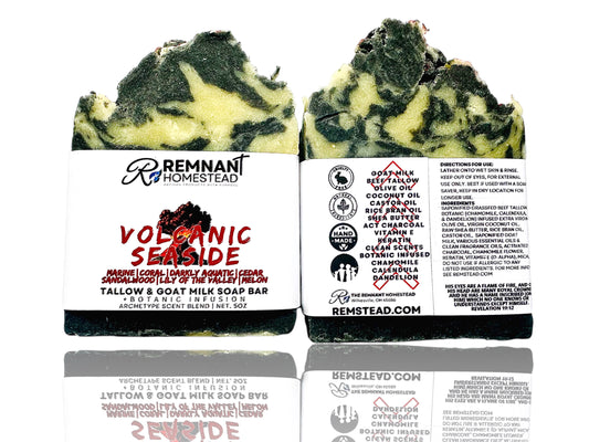 Volcanic Seaside Goat Milk & Tallow Soap (Archetype Blend) | Botanical Infused