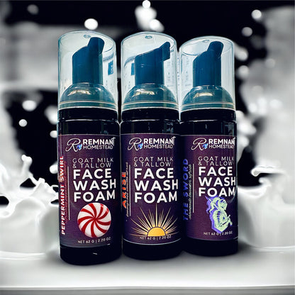 Foaming Face Wash Soap | Botanic Infused | Goat Milk Beef Tallow & Shea Butter | Colloidal Silver | Face & Beards