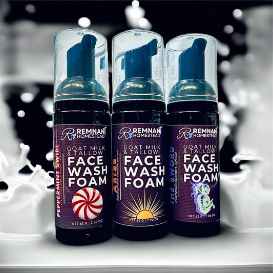 Foaming Face Wash Soap | Botanic Infused | Goat Milk Beef Tallow & Shea Butter | Colloidal Silver | Face & Beards