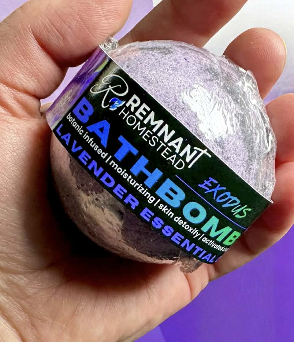 EXODUS Lavender (Charcoal) Detox Botanic Bath Bombs & Domes | Chamomile Calendula Dandelion | Clay | Activated Charcoal