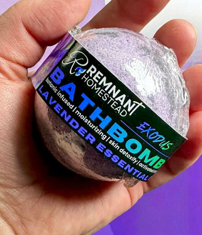 EXODUS Lavender (Charcoal) Detox Botanic Bath Bombs & Domes | Chamomile Calendula Dandelion | Clay | Activated Charcoal