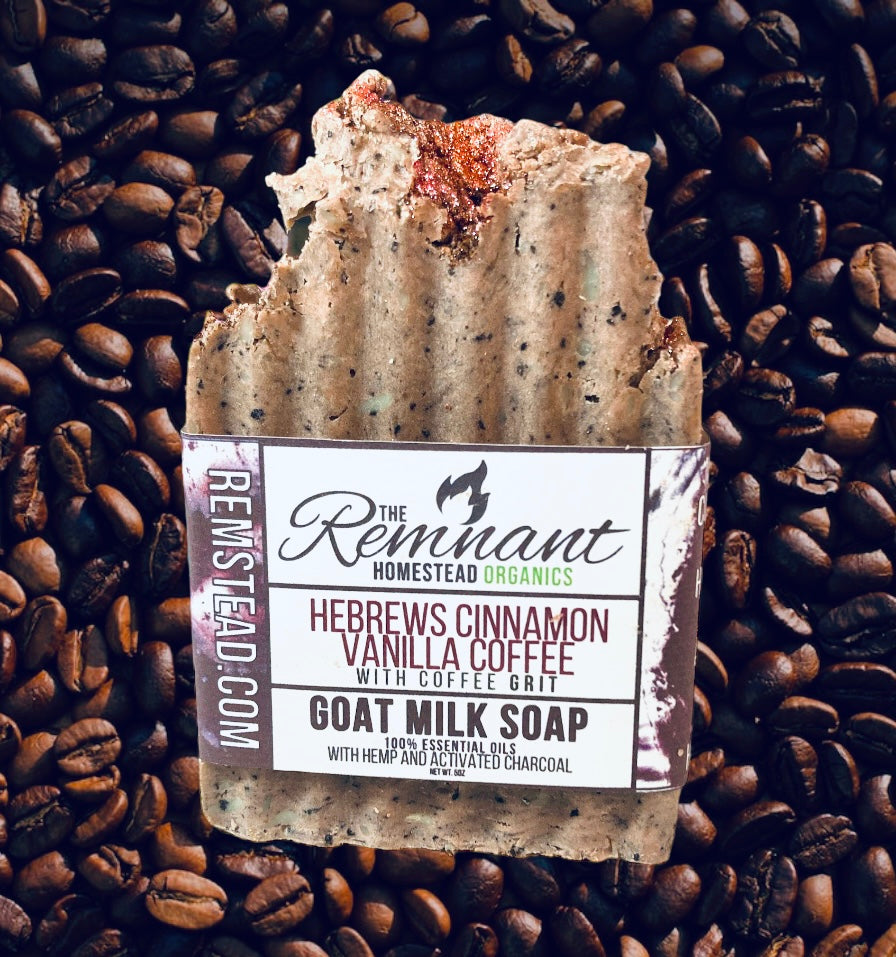 CinnaSwirl HeBREWs Blend Coffee GoatSoap [COFFEE GRIT]