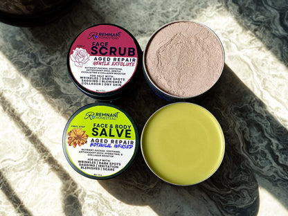 Face Scrub for Aged Skin | Easy Botanical Exfoliation | Rose Orange Walnut & Rice | Step 2 | Dry Powdered
