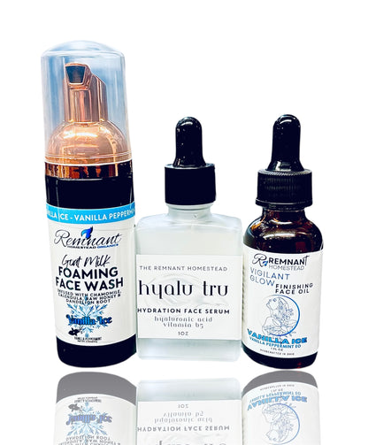 Face Care Bundle 3 Step | Hyalu Serum, Face Foam, Face Oil or Tallow Butter