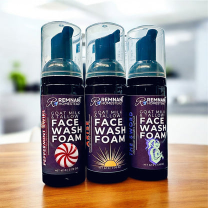 Foaming Face Wash Soap | Botanic Infused | Goat Milk Beef Tallow & Shea Butter | Colloidal Silver | Face & Beards