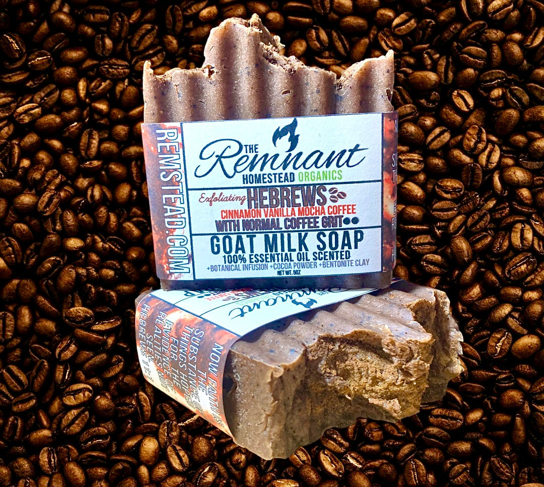 CinnaSwirl HeBREWs Blend Coffee GoatSoap [COFFEE GRIT]