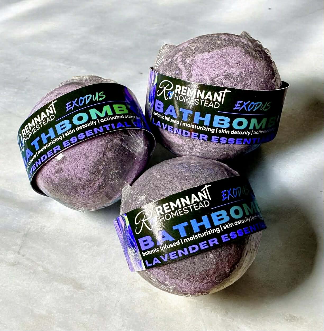 EXODUS Lavender (Charcoal) Detox Botanic Bath Bombs & Domes | Chamomile Calendula Dandelion | Clay | Activated Charcoal
