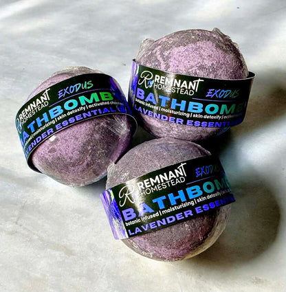 EXODUS Lavender (Charcoal) Detox Botanic Bath Bombs & Domes | Chamomile Calendula Dandelion | Clay | Activated Charcoal