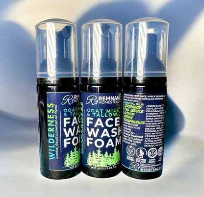 Foaming Face Wash Soap | Botanic Infused | Goat Milk Beef Tallow & Shea Butter | Colloidal Silver | Face & Beards