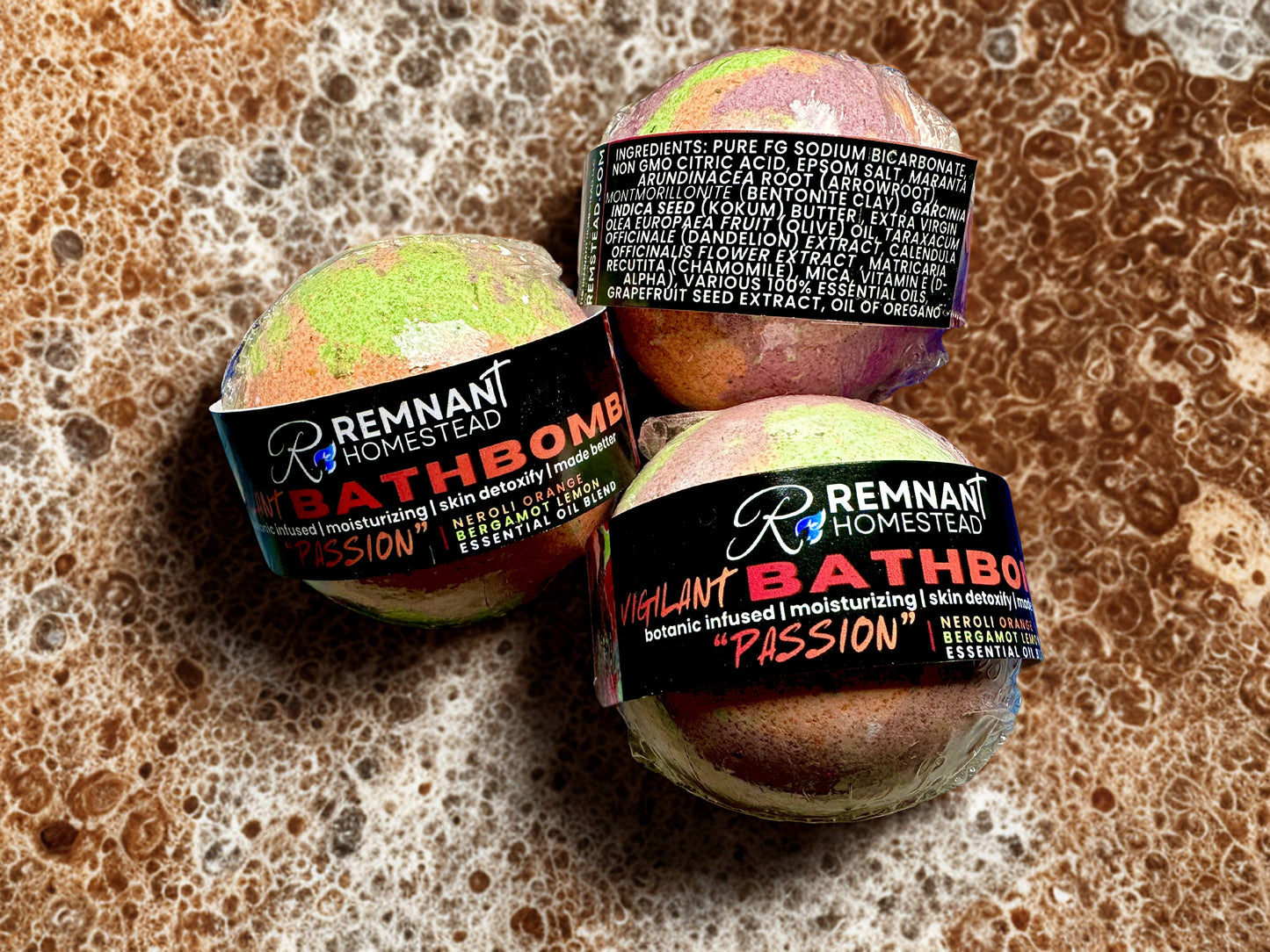 "ARISE" Botanical Bathbomb (VIGILANT Type) | Citrus Vanilla Lemongrass | Fruity | Essential Oils | Botanic Infused | Detox Soak