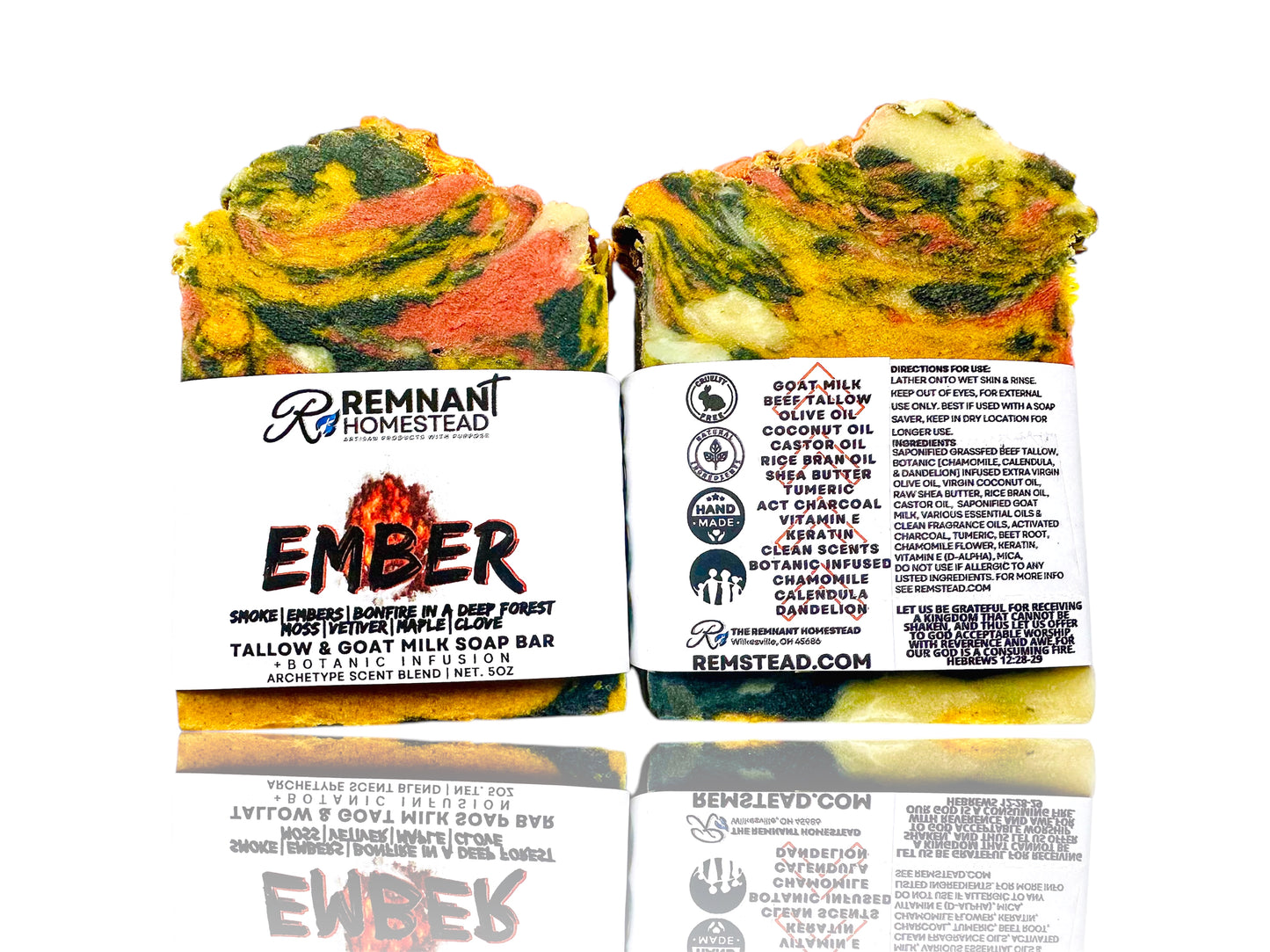 EMBER | Tallow & GM Soap Bar | [Archetype Blend] | Botanic Infused