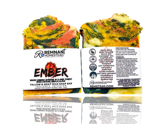 EMBER | Tallow & GM Soap Bar | [Archetype Blend] | Botanic Infused