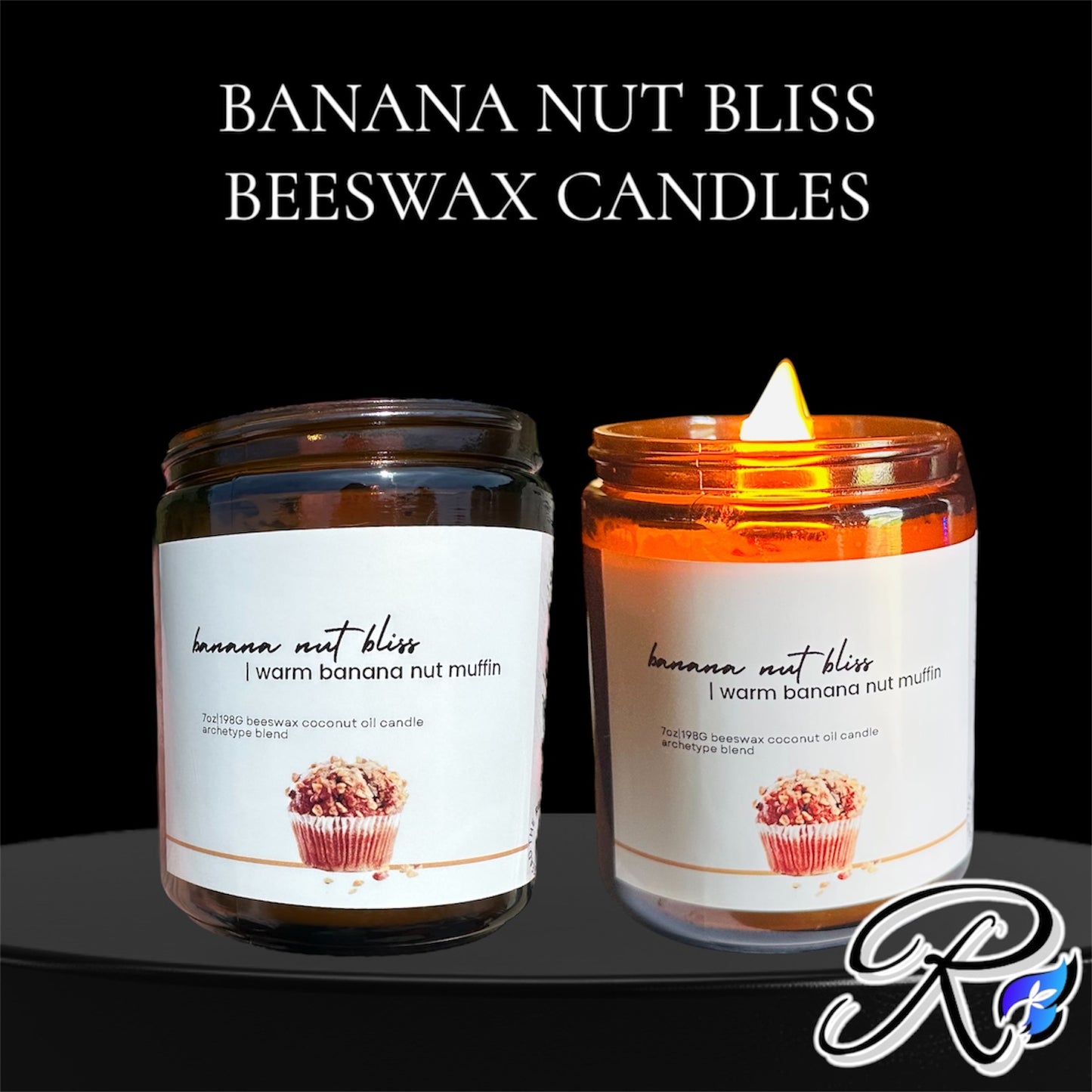 Full Size Beeswax & Coconut Wood Wick Organic Candles -ALL SCENTS- Cherry Wood Wick (EO Blends & Archetype)