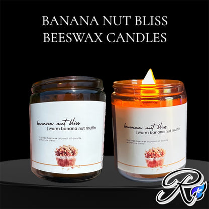 Full Size Beeswax & Coconut Wood Wick Organic Candles -ALL SCENTS- Cherry Wood Wick (EO Blends & Archetype)