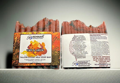 Fire&Amber Tallow GoatSoap [Unisex] Neroli Spearmint Smokey Resin Woods