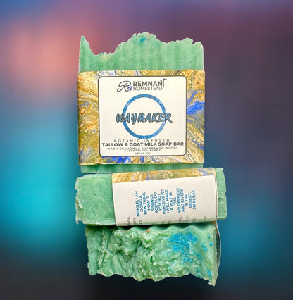 Waymaker Tallow & Goat Milk Soap Bar [Woodsy Chamomile Cinnamon Citrus Blend] | Botanical Infused