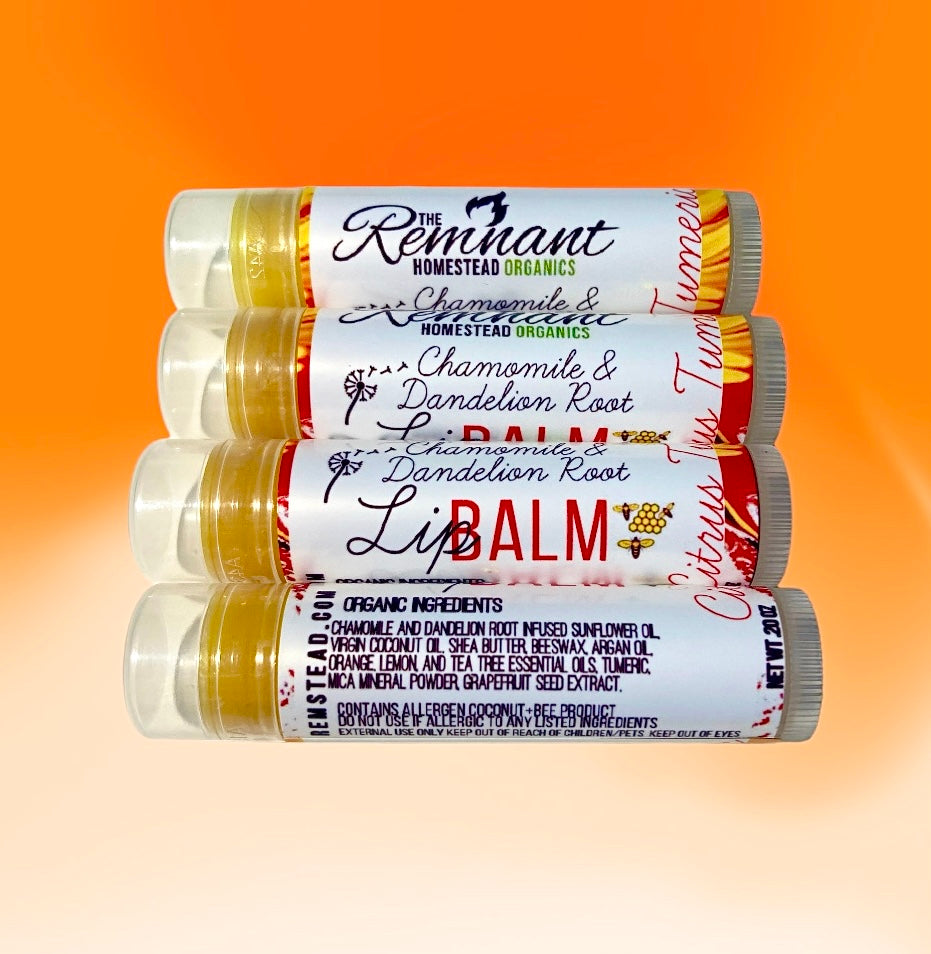 Citrus Tangerine Lip Balm +Botanical Infusion +Tumeric