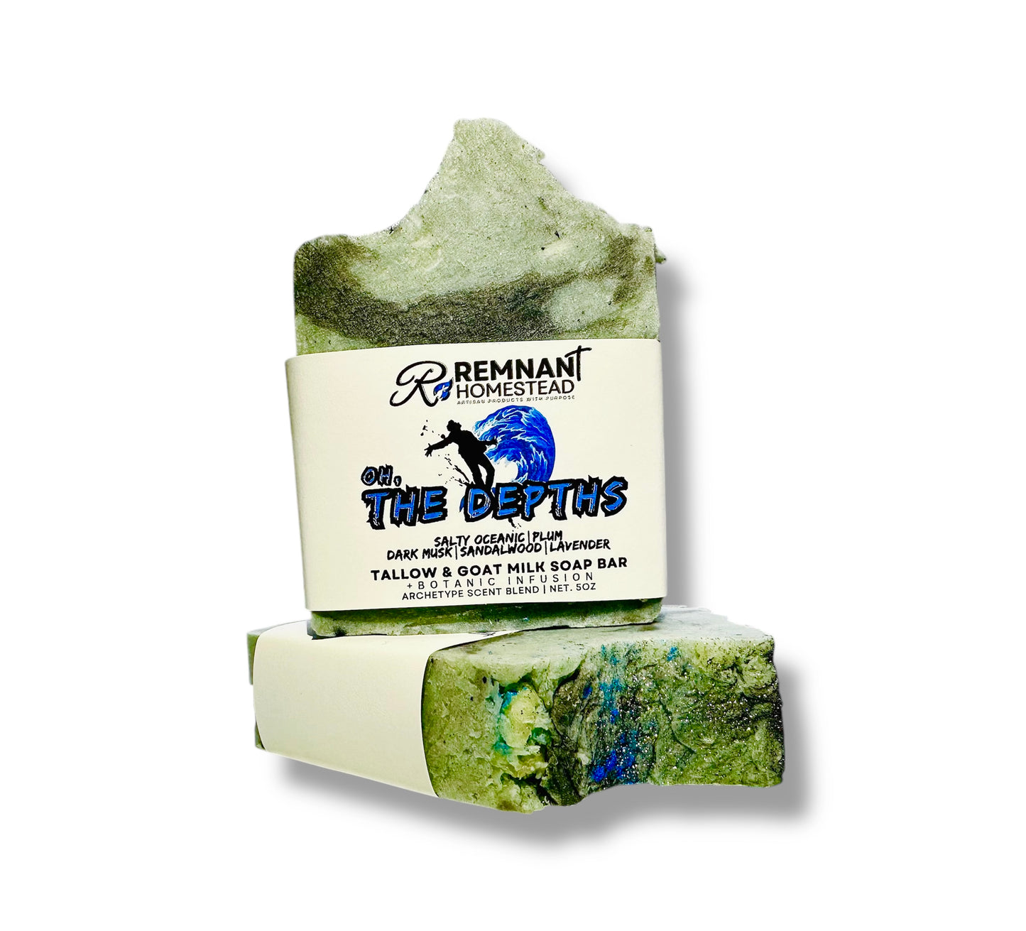 The Depths | Tallow & Goat Milk Soap Bar | [Archetype Blend] Salty Oceanic Plum Dark Musk