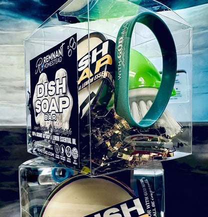 Solid Dish Soap Bar (& Hands) 100% Coconut Oil Soap Highly Cleansing Family Safe