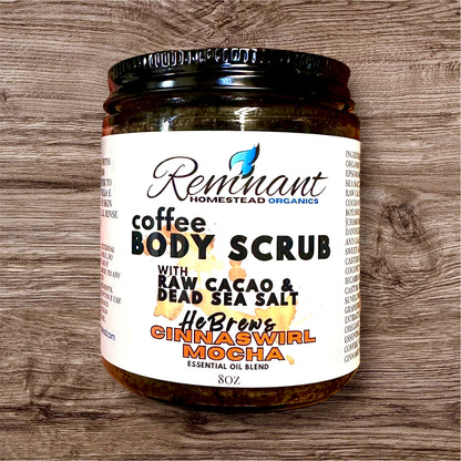 Mocha Coffee Body Scrubs | Raw Cacao | Organic Coffee | Epsom & Dead Sea Salt