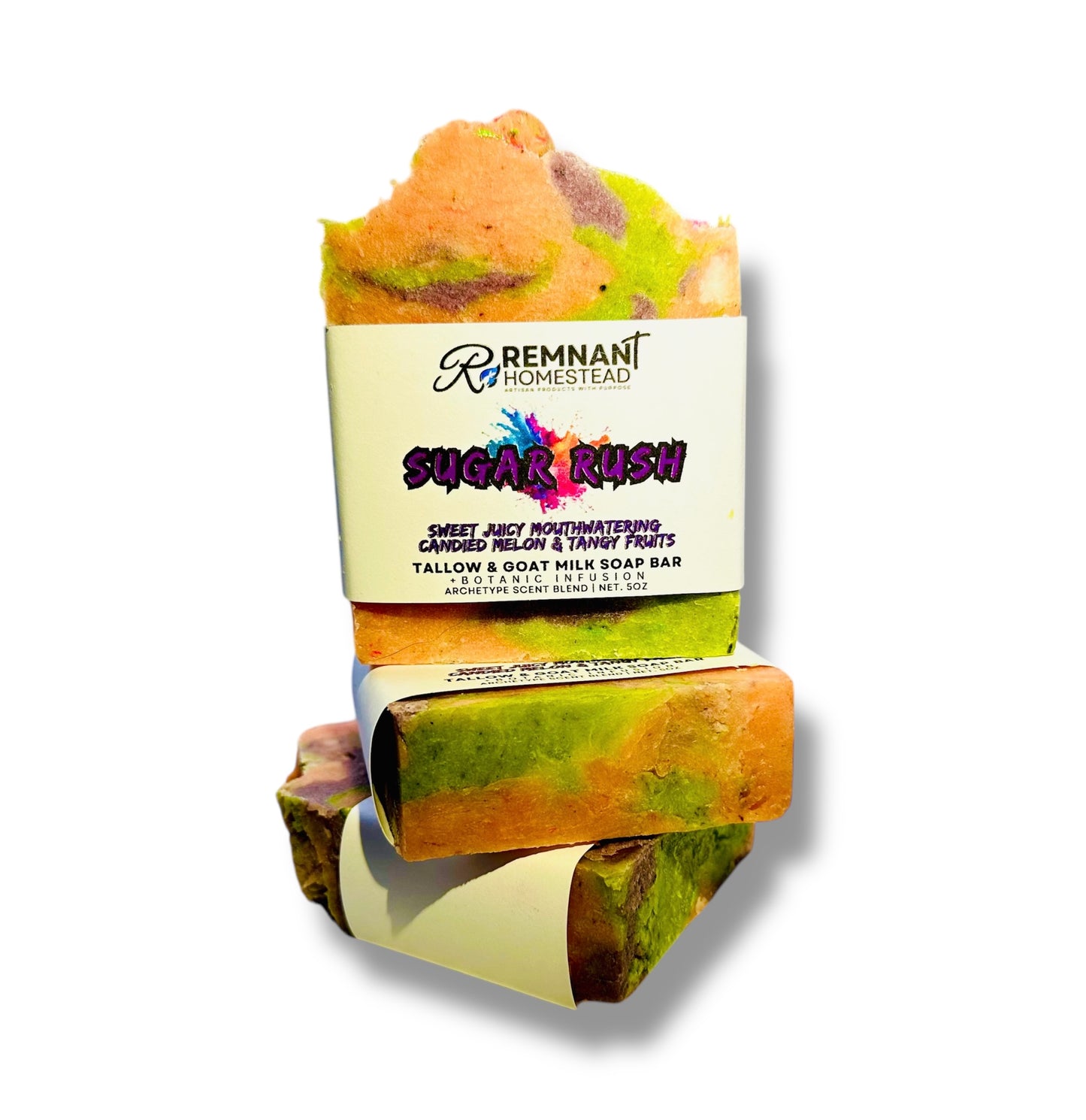 Sugar Rush | Tallow & Goat Milk Soap Bar [Archetype Blend] | Watermelon Candy Tangy Fruit