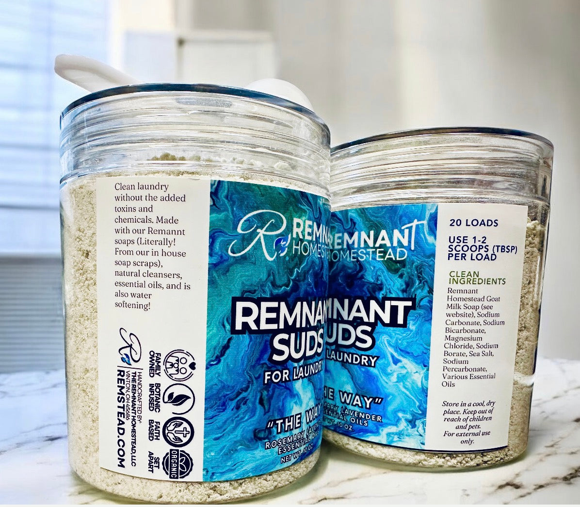 Remnant Suds Laundry Powder ULTRA Concentrated with Stain Fighting Enzymes & Remnant Soap [EO Scented]