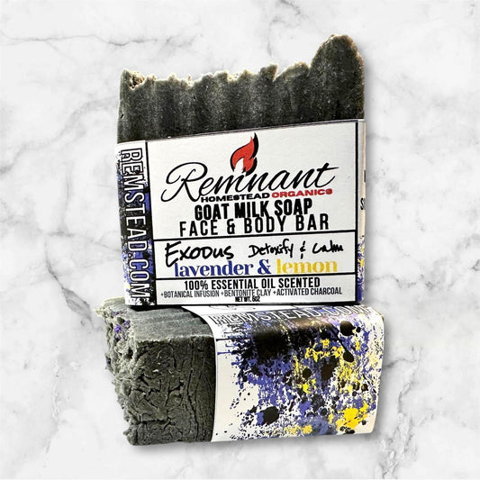 Activated Charcoal & Bentonite FACE GM Soap Bar [Exodus Lavender & Lemon]