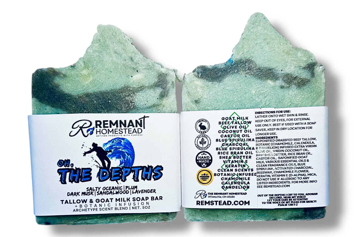 The Depths | Tallow & Goat Milk Soap Bar | [Archetype Blend] Salty Oceanic Plum Dark Musk