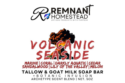 Volcanic Seaside Goat Milk & Tallow Soap (Archetype Blend) | Botanical Infused