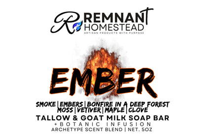 EMBER | Tallow & GM Soap Bar | [Archetype Blend] | Botanic Infused