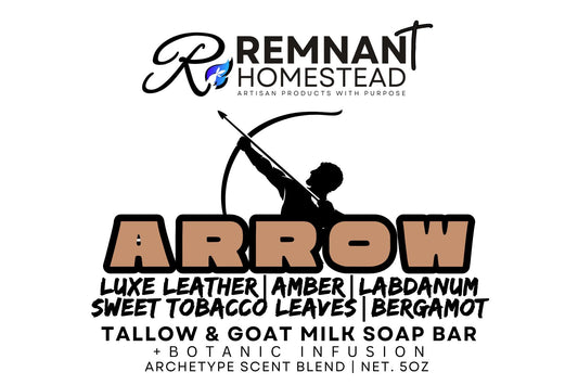 ARROW | Tallow & GM Soap Bar | [Archetype Blend] Luxe Leather Amber